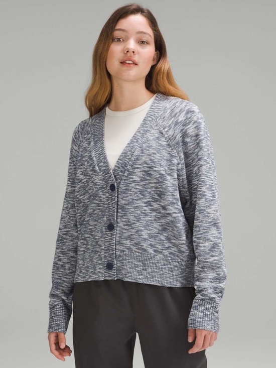 lululemon athletica Sweaters - lululemon athletica Boxy Cotton-Blend Cardigan — Night Sea/True Navy